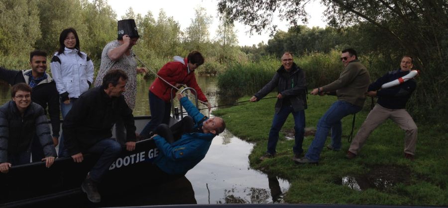 Sloepenchallenge met het bedrijf in Nationaal Park De Biesbosch